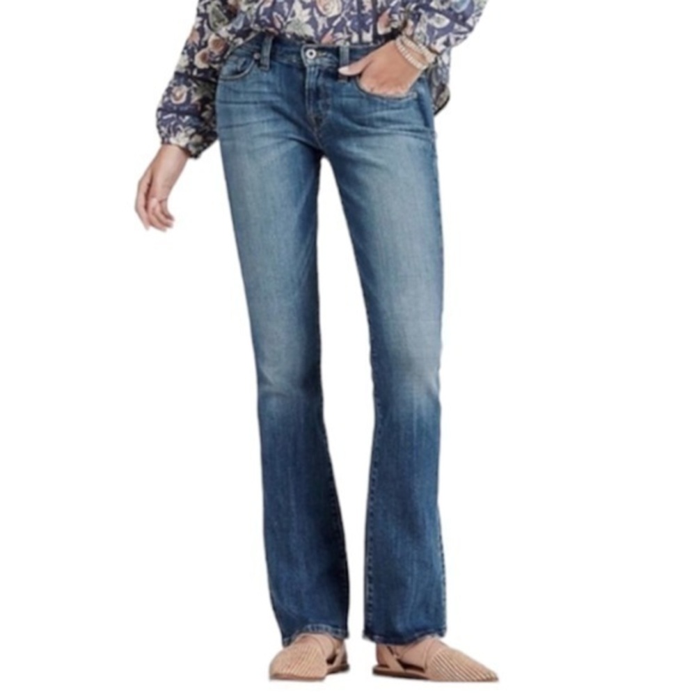 Lucky Brand Sofia Boot womens size 4/27 Long, medium blue wash